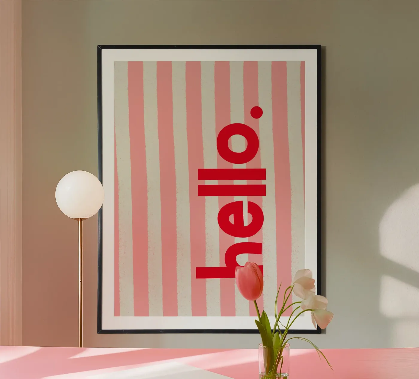 Ciao - Riga rosa poster da Jannie goods