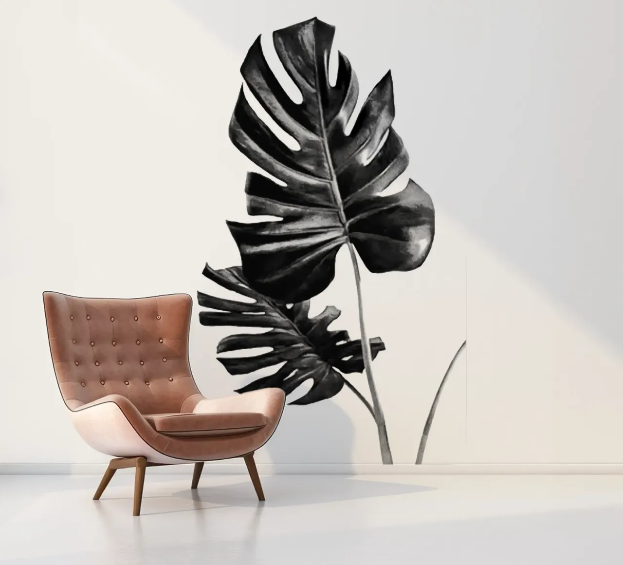 Monstera Black and White 01 photo wallpaper by amini54