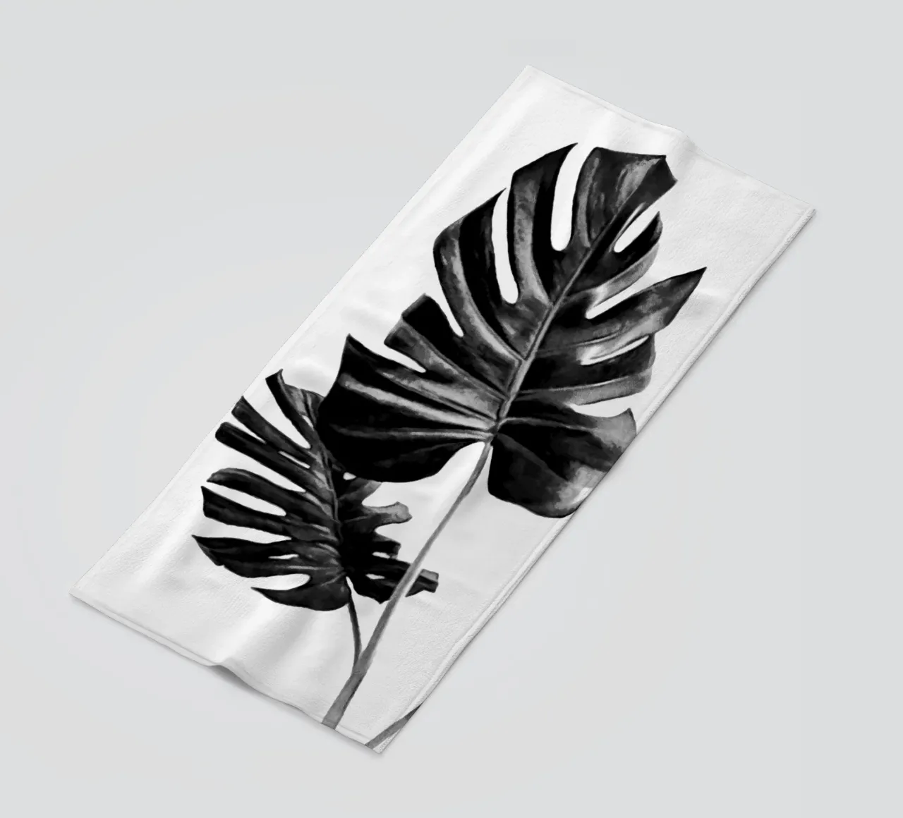 Monstera Bianco e Nero 01 telo mare da amini54