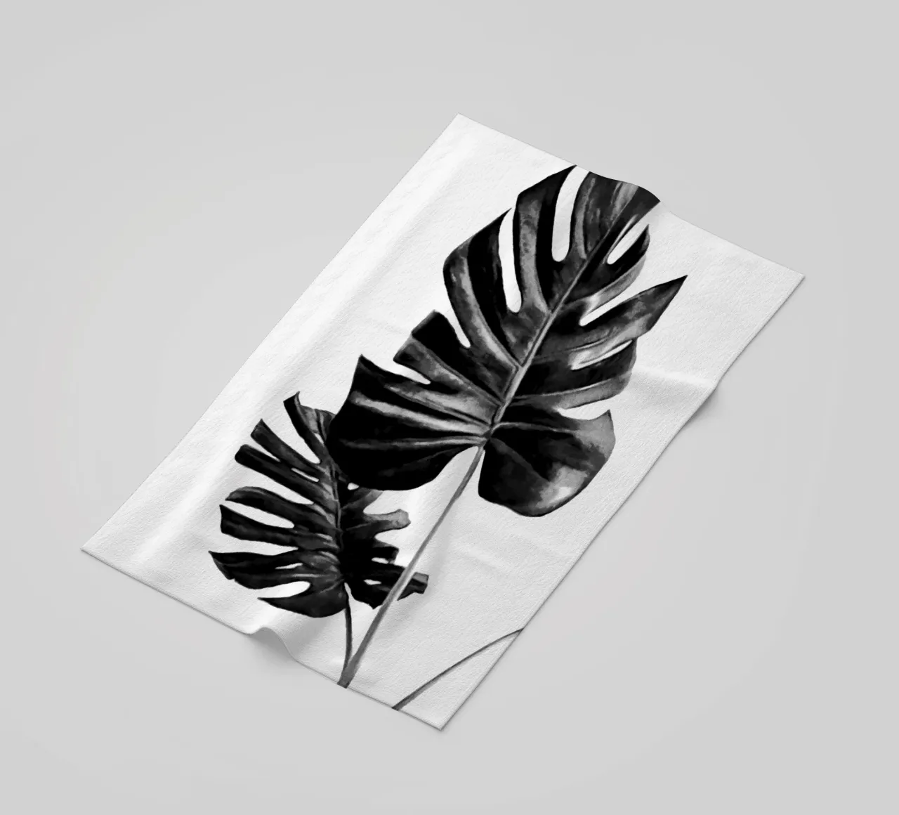 Monstera Bianco e Nero 01 telo mare da amini54