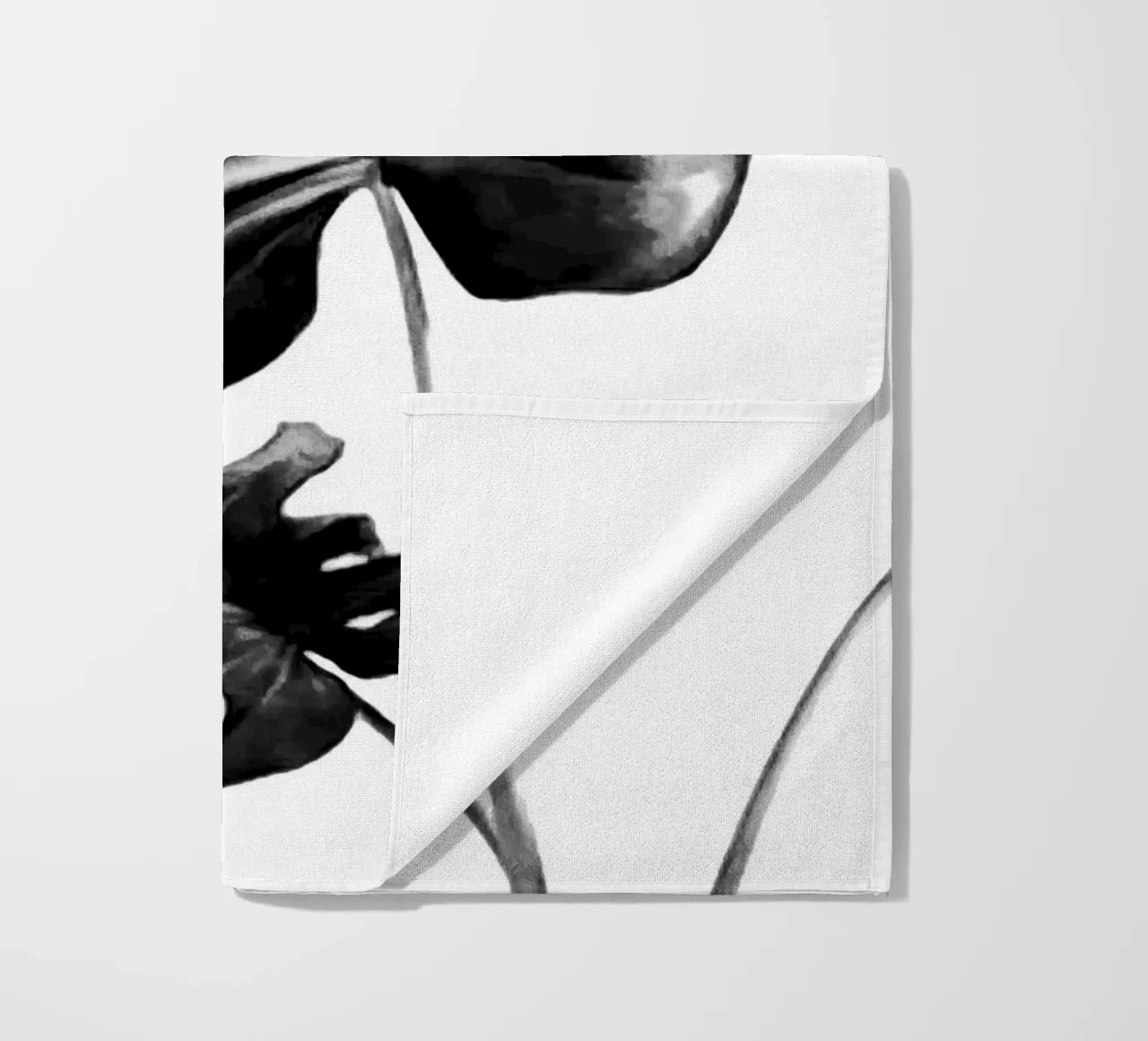 Monstera Bianco e Nero 01 telo mare da amini54