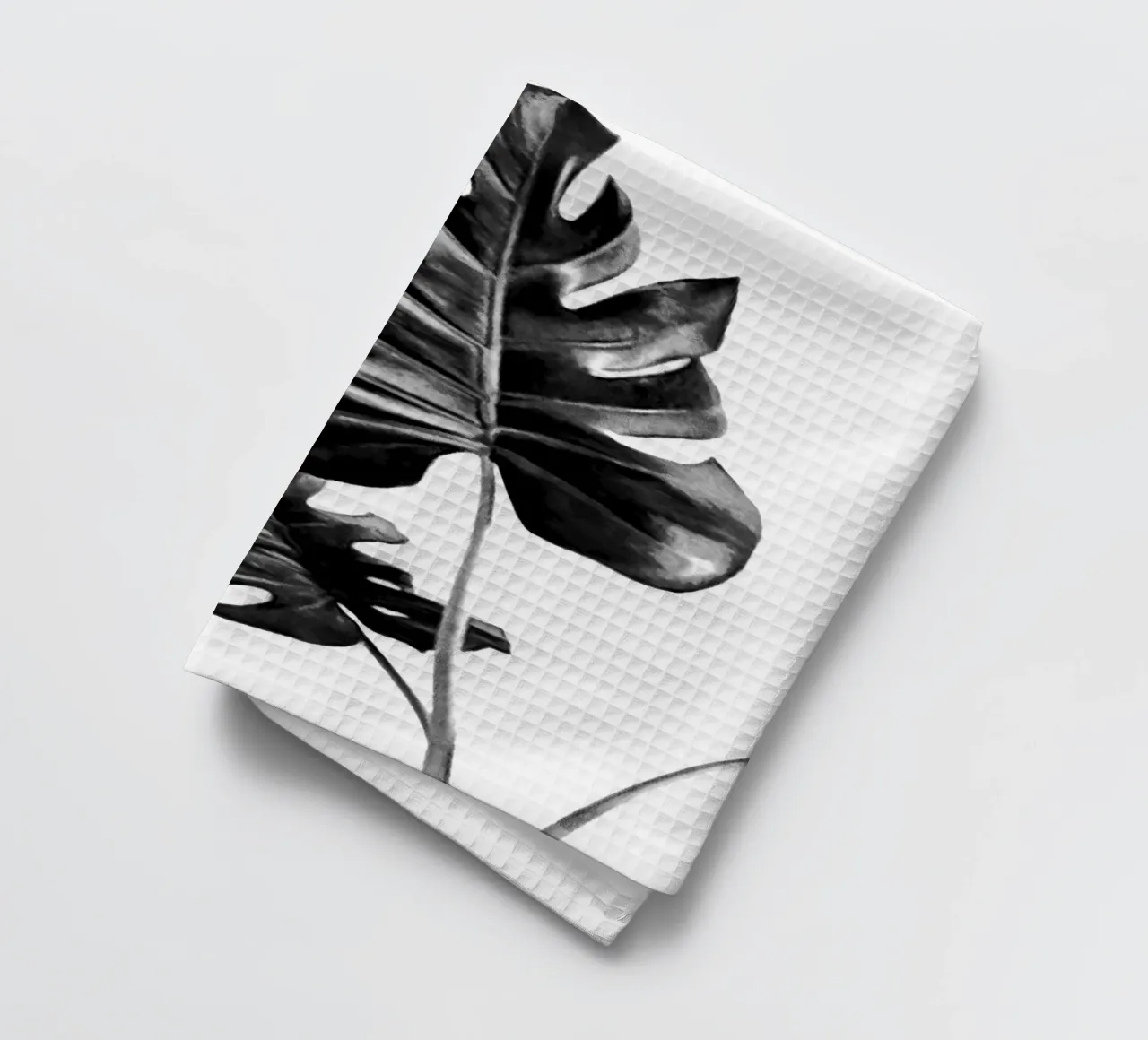 Monstera Bianco e Nero 01 canovaccio da cucina da amini54