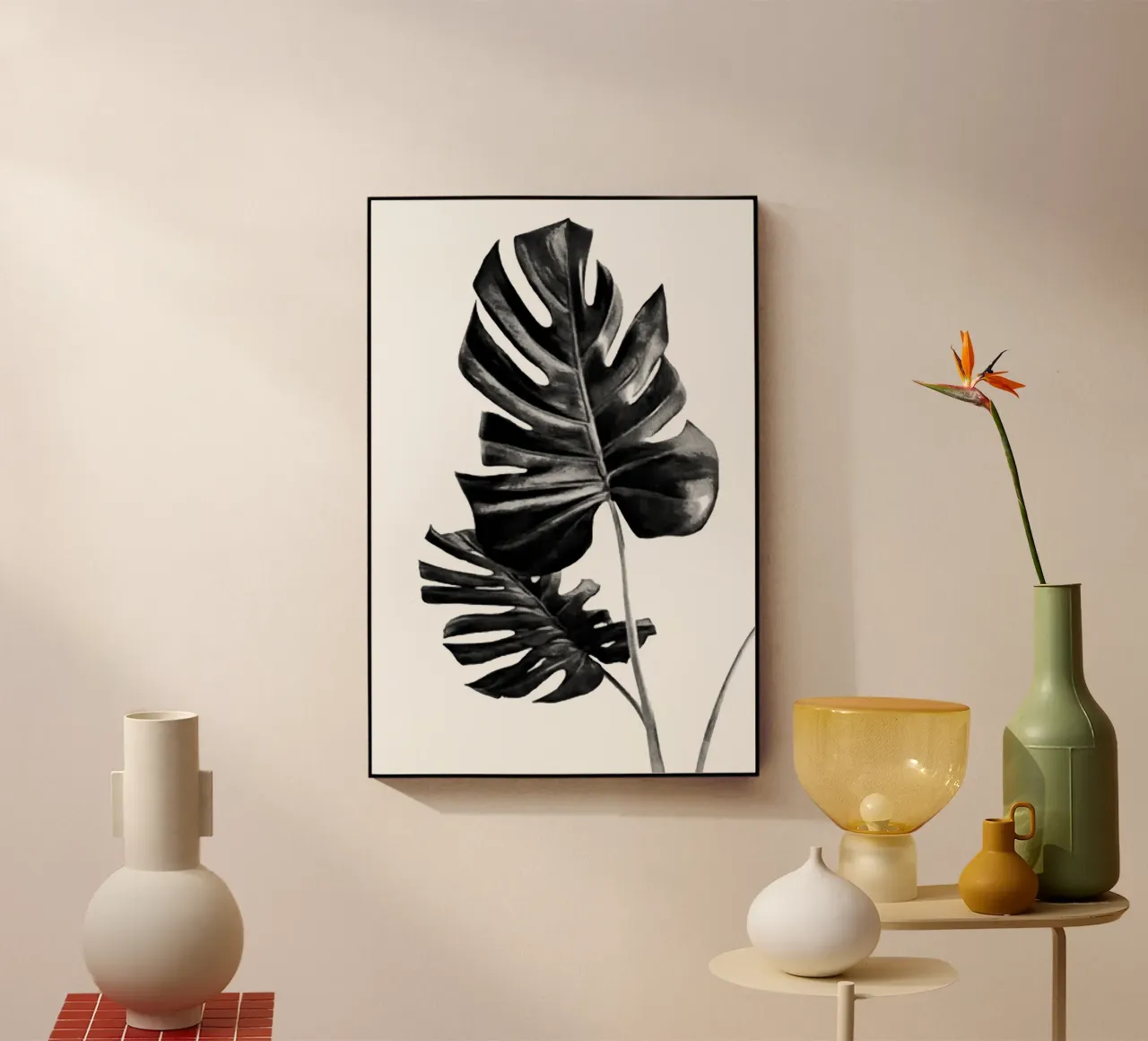 Monstera Bianco e Nero 01 plexiglass da amini54