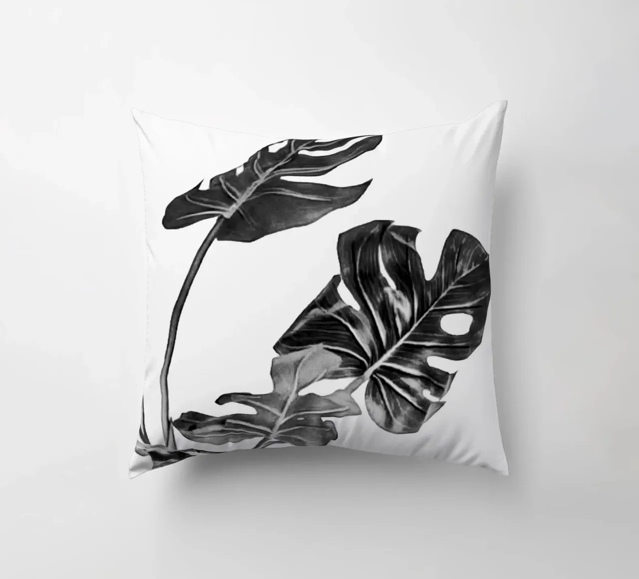 Monstera bianca e nera 02 cuscino da amini54