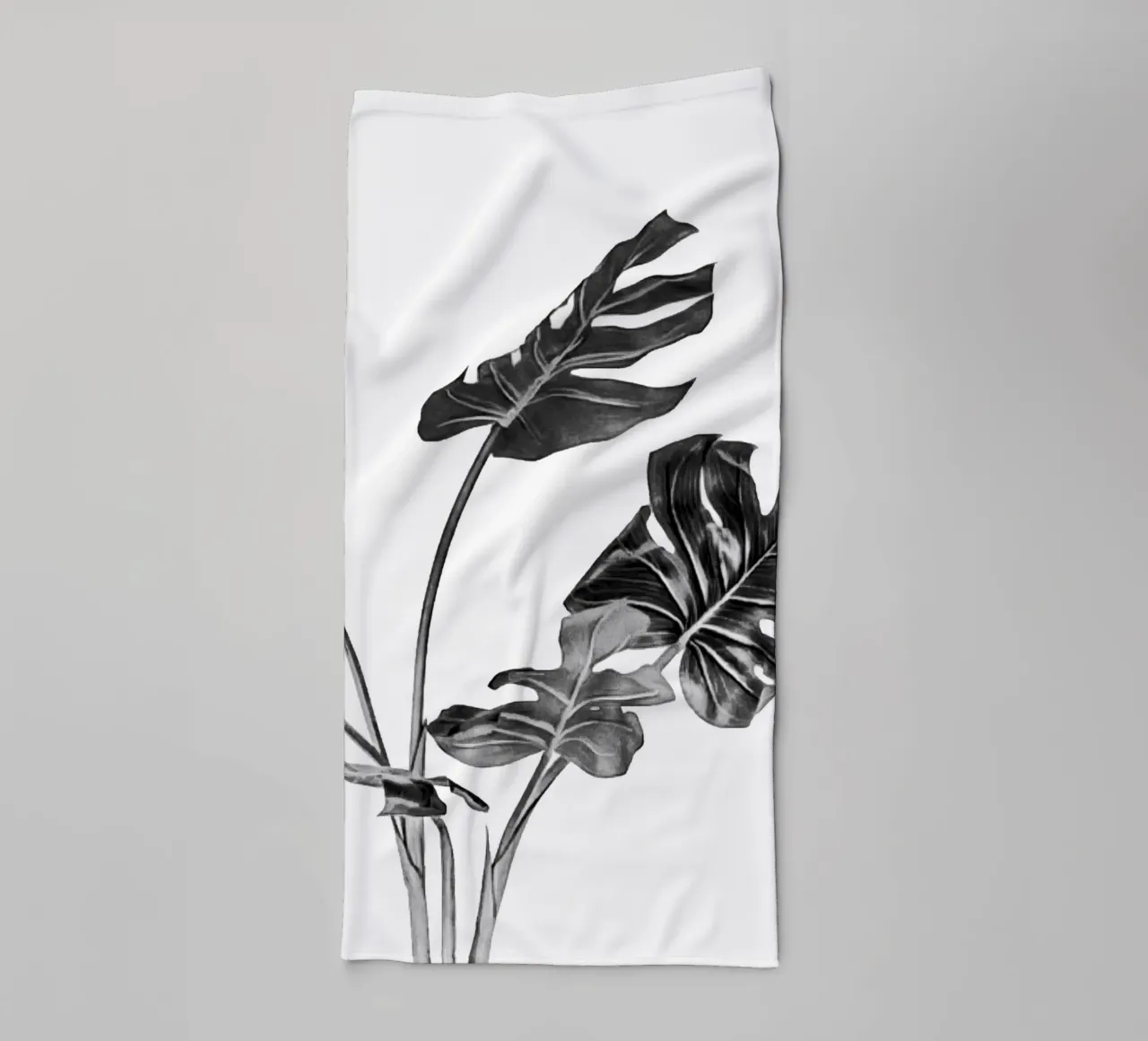 Monstera bianca e nera 02 asciugamano da bagno da amini54
