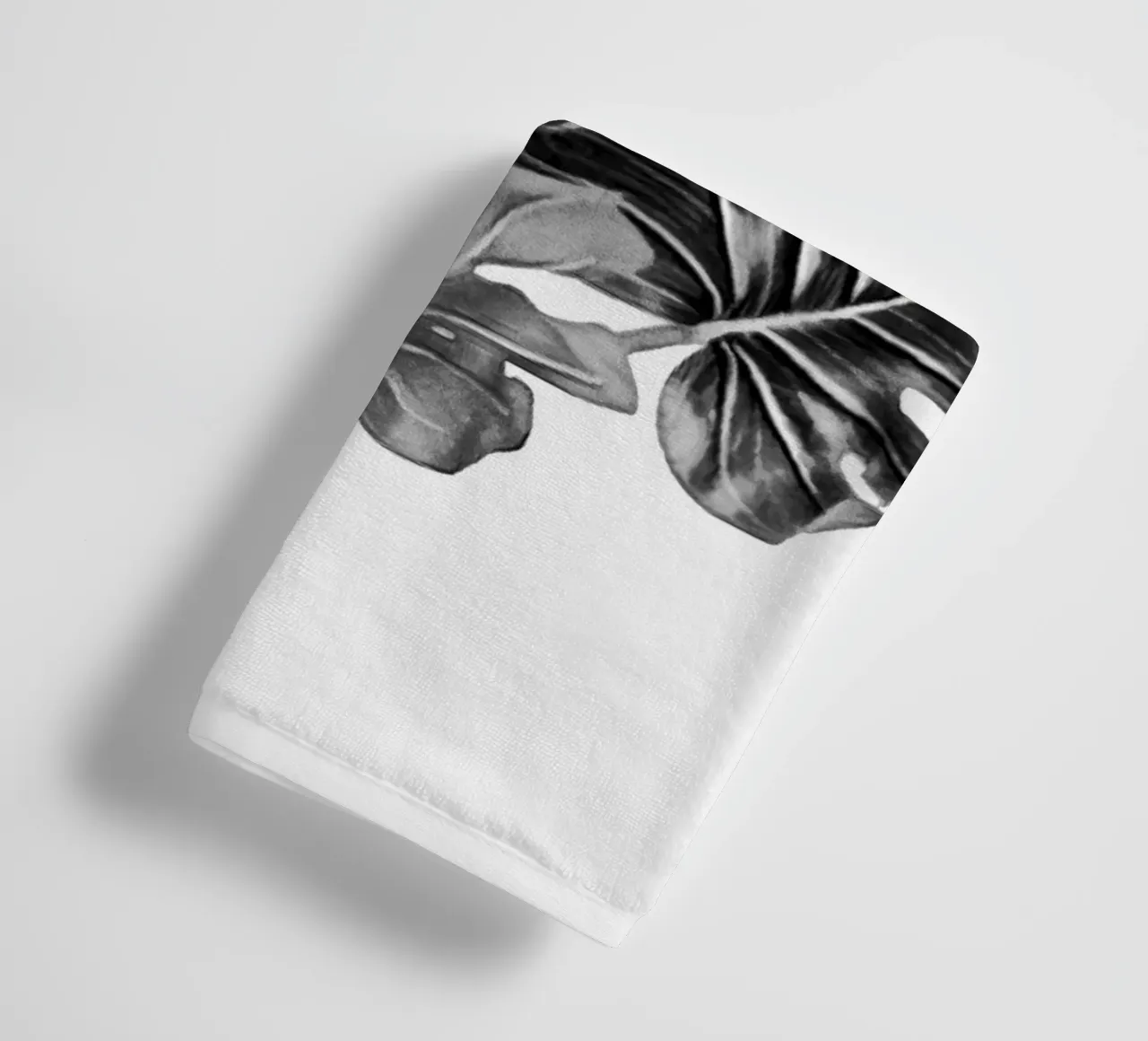 Monstera bianca e nera 02 asciugamano da bagno da amini54