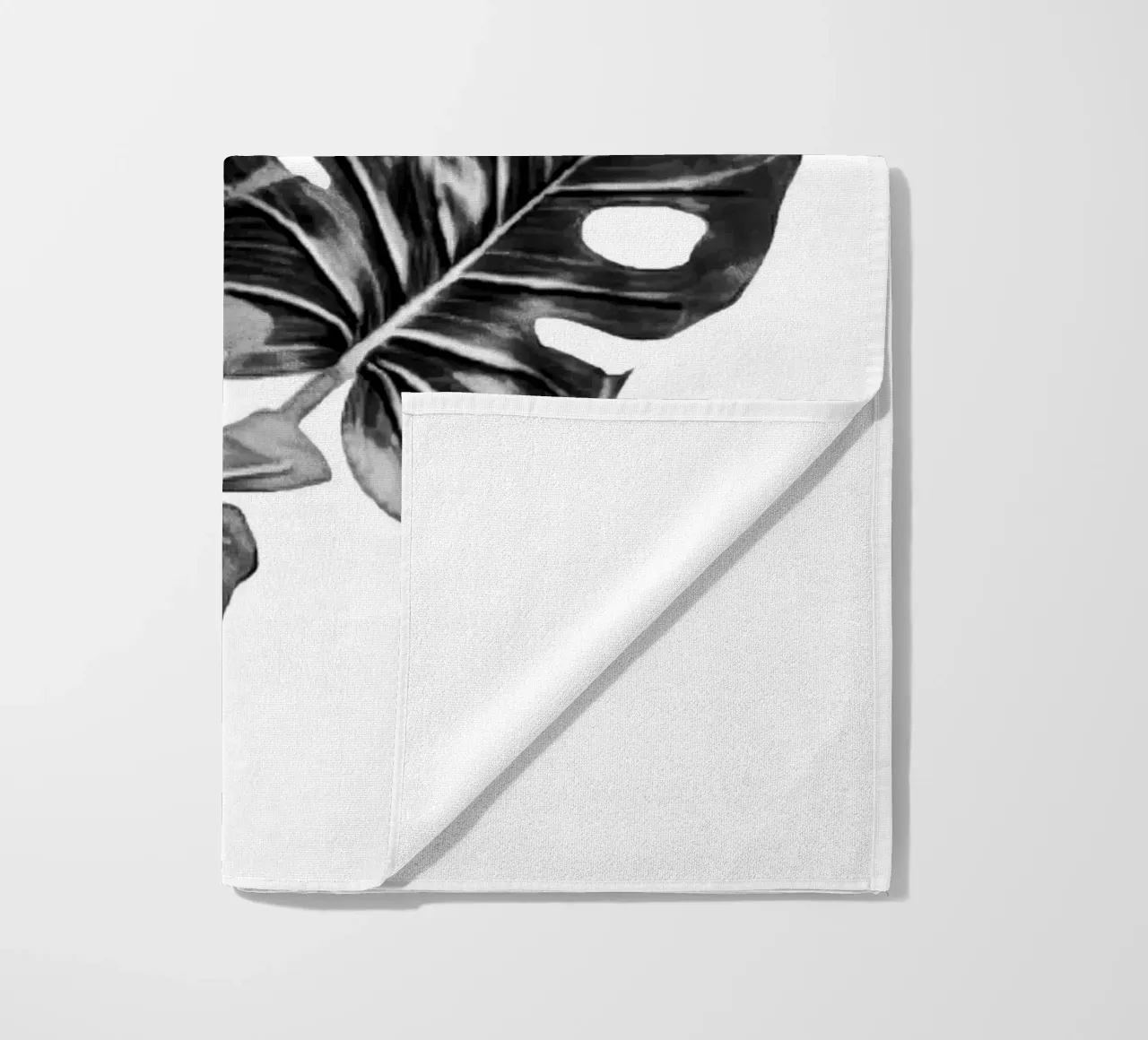 Monstera bianca e nera 02 telo mare da amini54