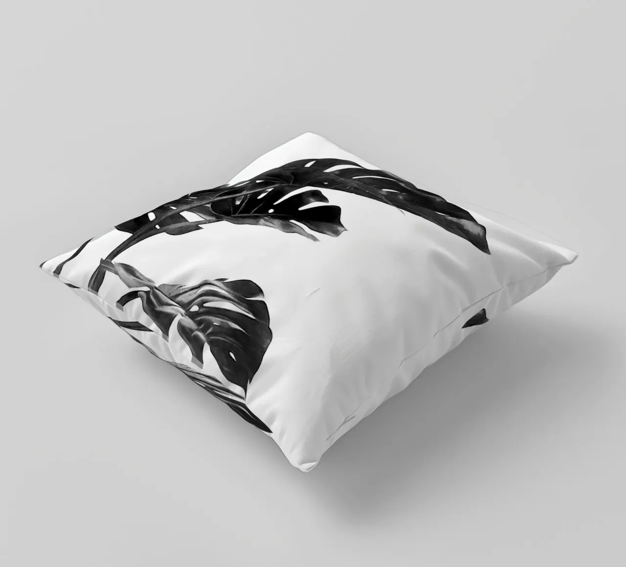 Monstera bianca e nera 03 cuscino da amini54