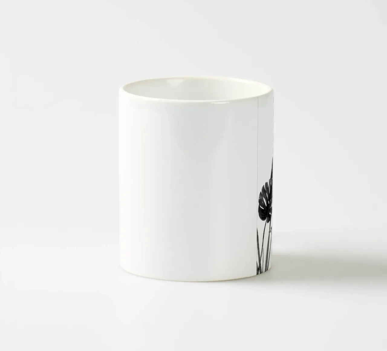 Monstera bianca e nera 03 tazza in ceramica da amini54