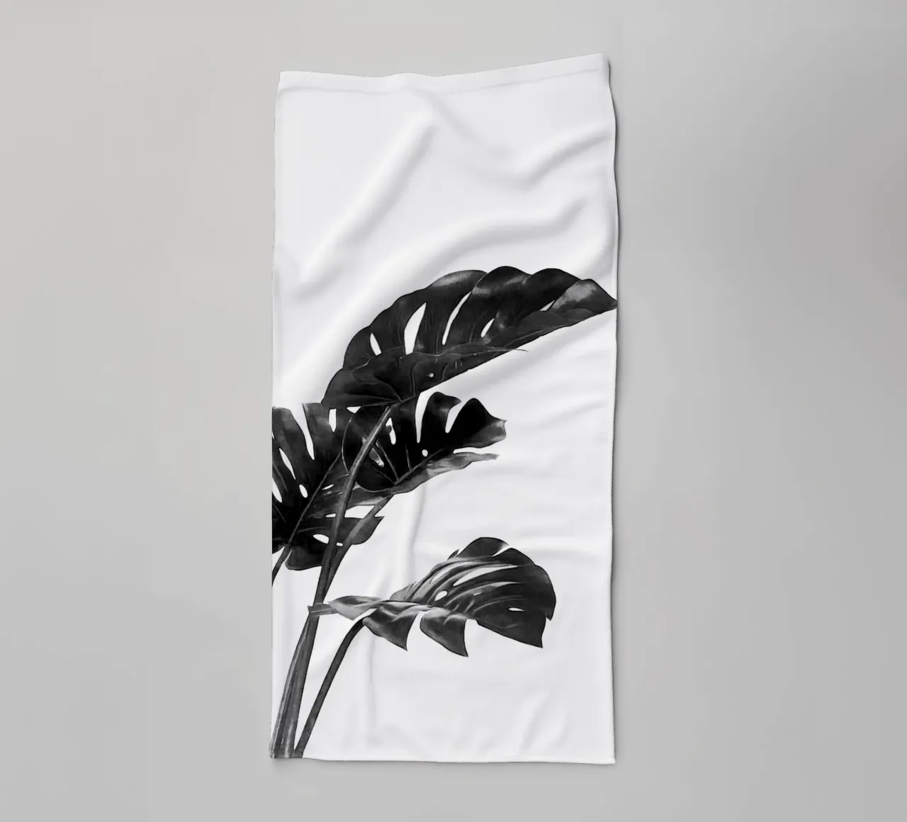 Monstera bianca e nera 03 asciugamano da bagno da amini54