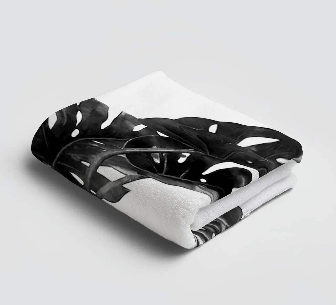 Monstera bianca e nera 03 asciugamano da bagno da amini54