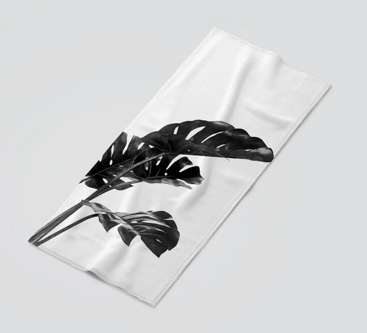 Monstera bianca e nera 03 telo mare da amini54