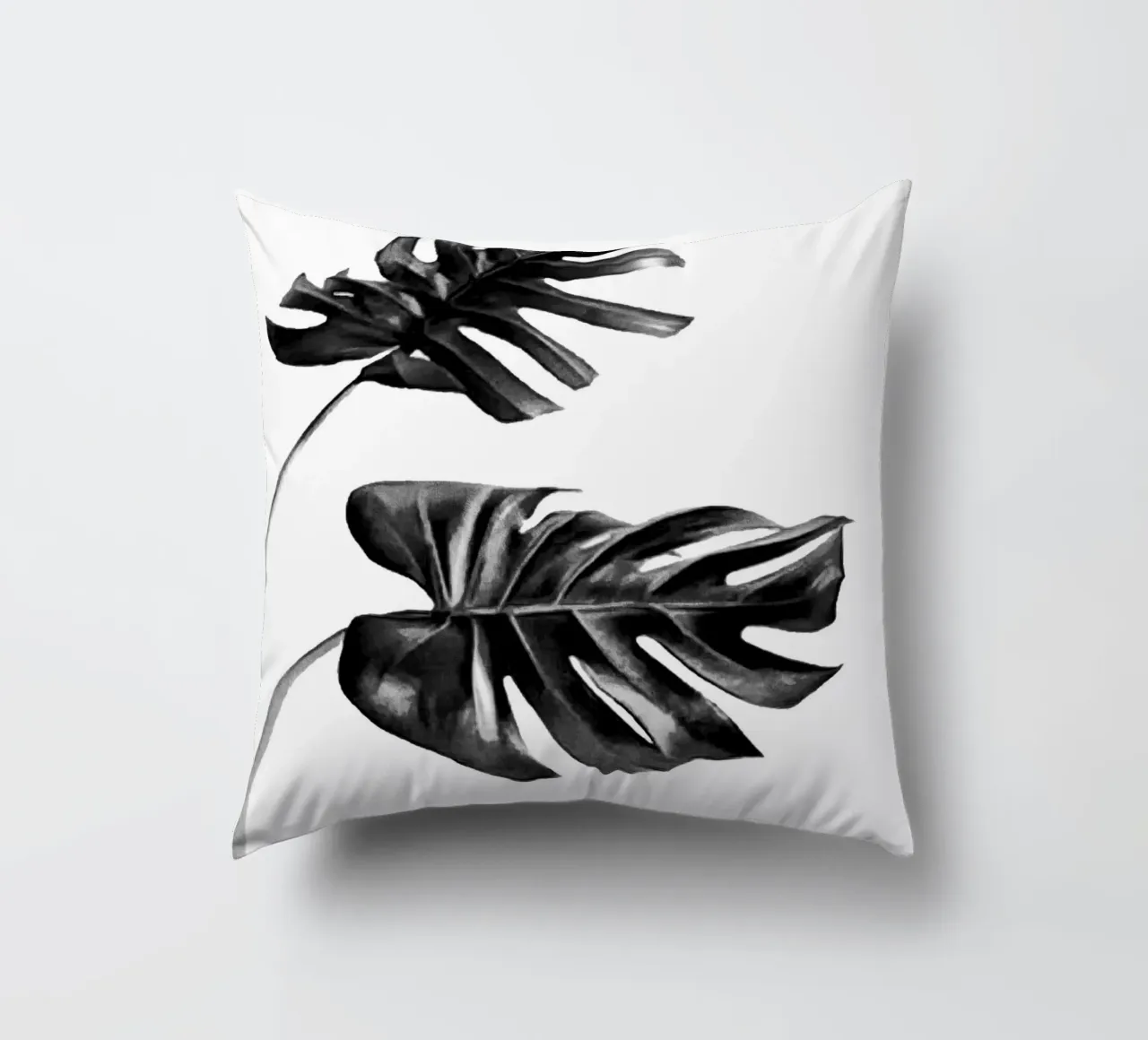 Monstera bianca e nera 04 cuscino da amini54