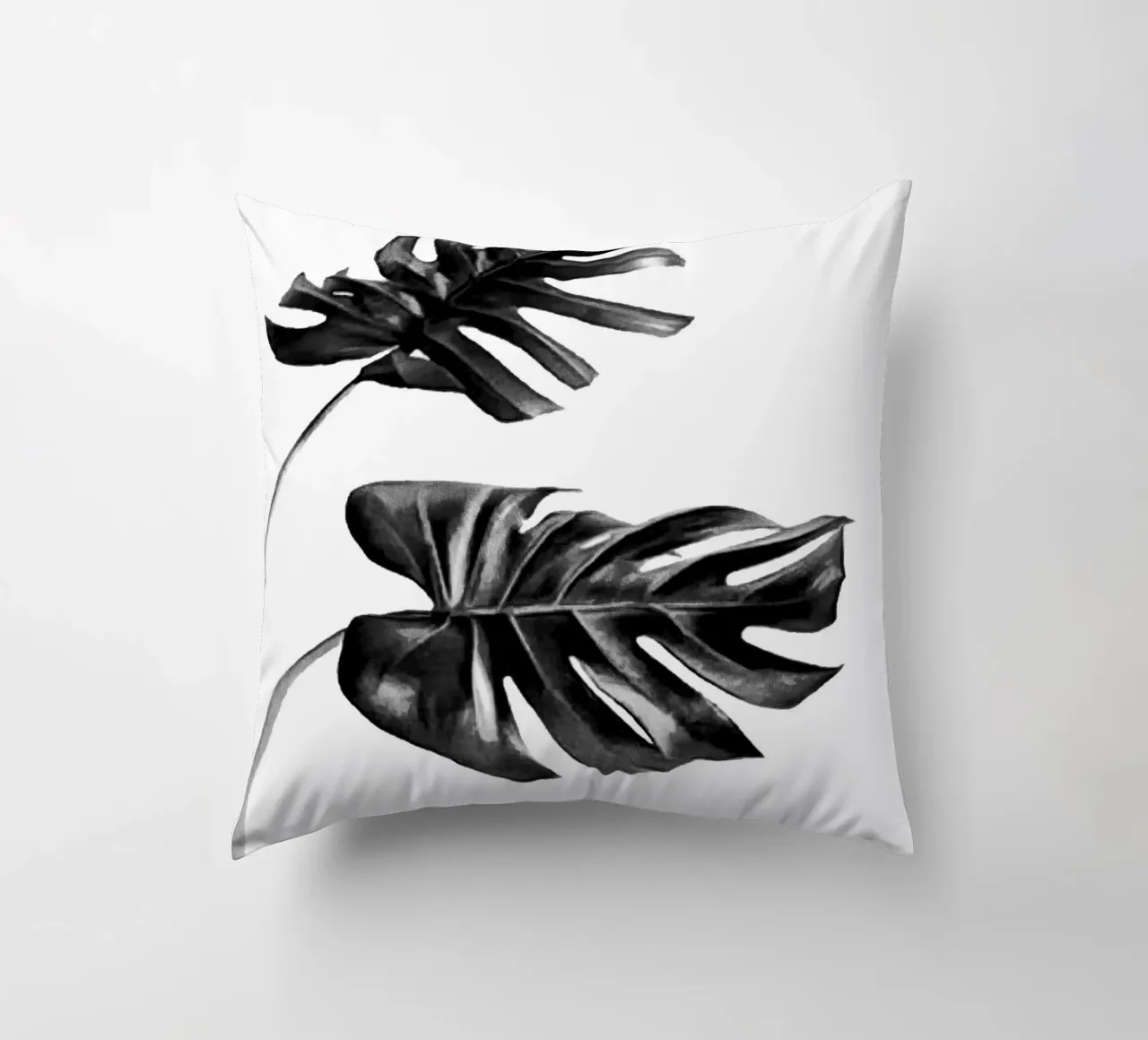 Monstera bianca e nera 04 cuscino da amini54