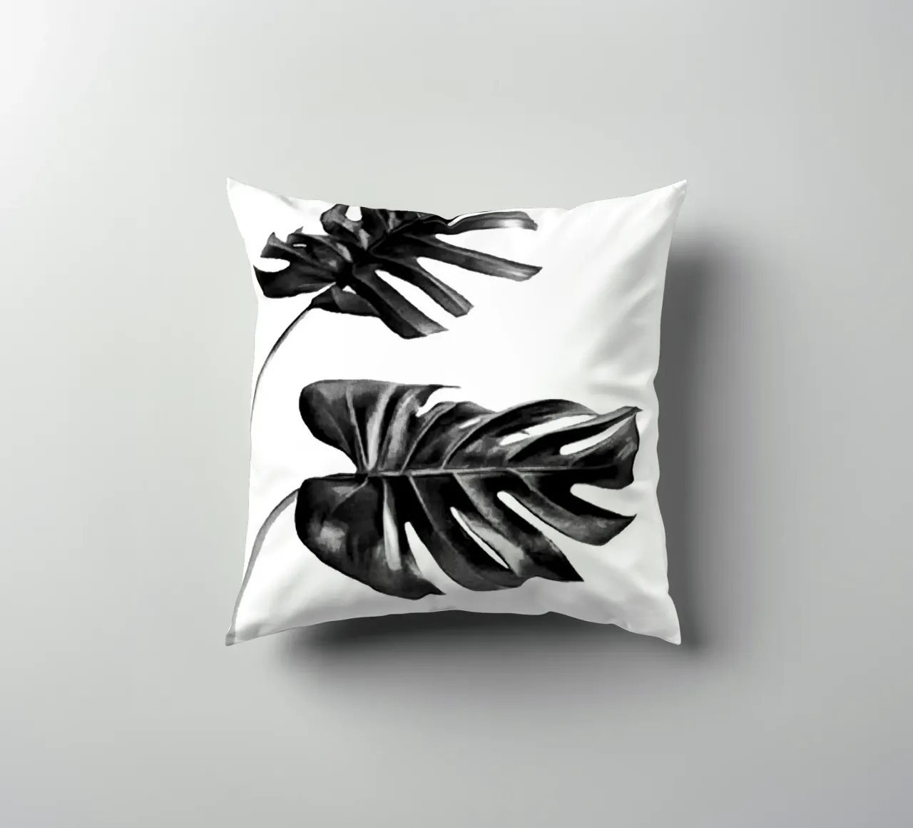 Monstera bianca e nera 04 cuscino da amini54