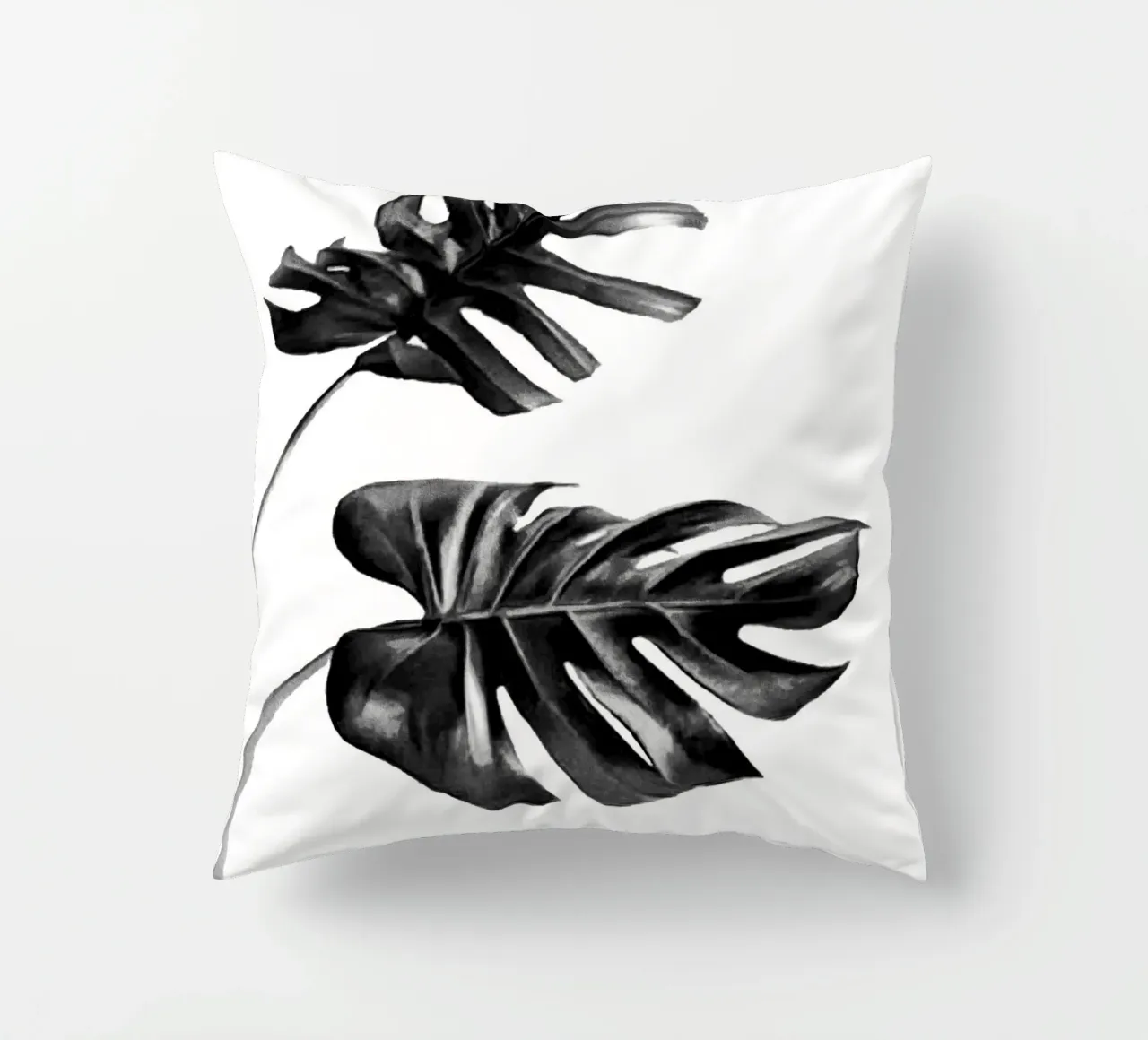 Monstera bianca e nera 04 cuscino da amini54
