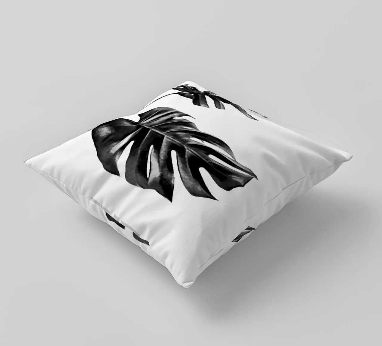 Monstera bianca e nera 04 cuscino da amini54