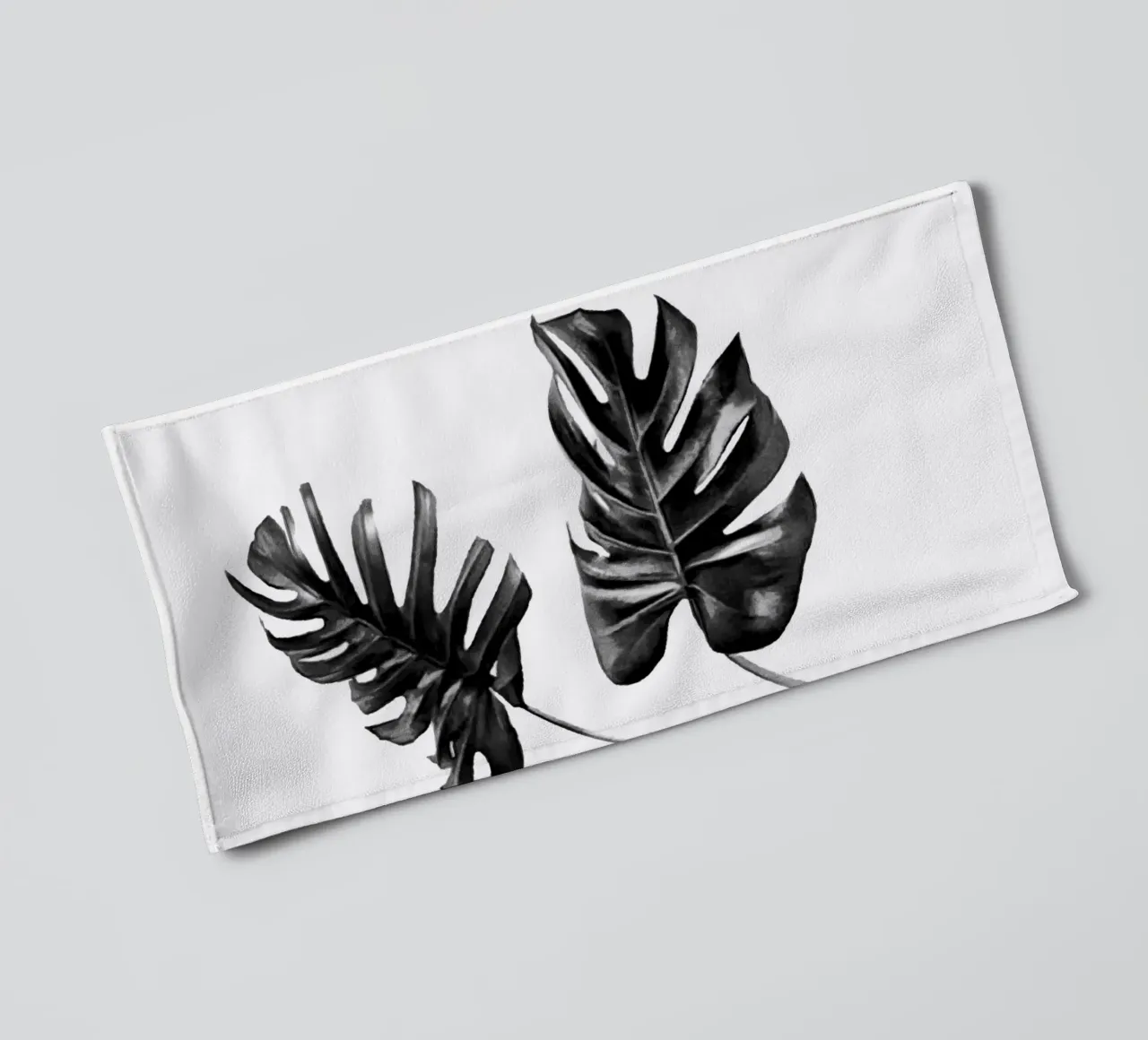 Monstera bianca e nera 04 asciugamano da bagno da amini54