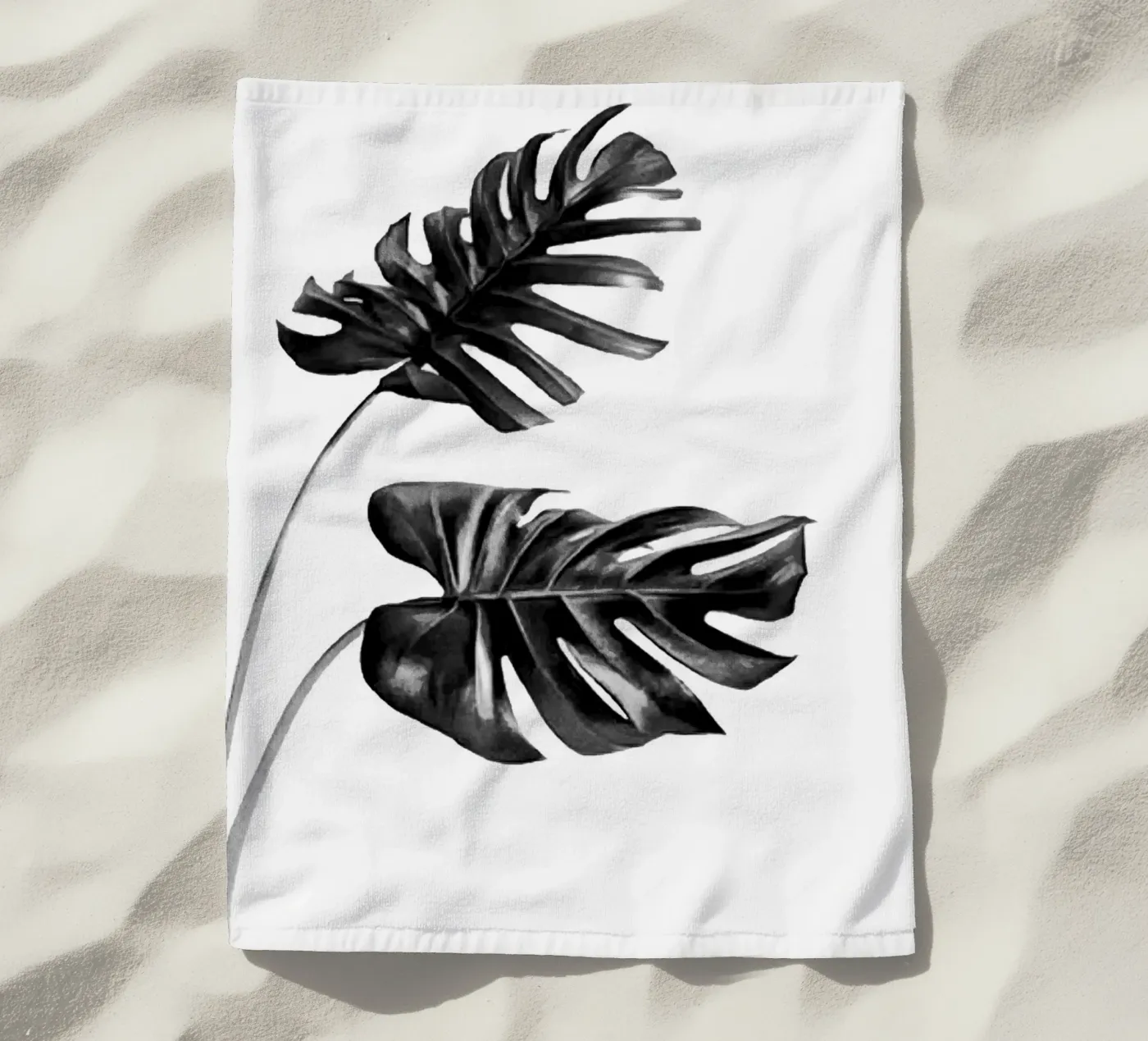Monstera Black and White 04 telo mare da amini54