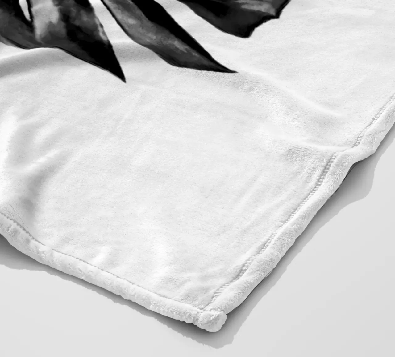 Monstera bianca e nera 04 coperta in pile da amini54