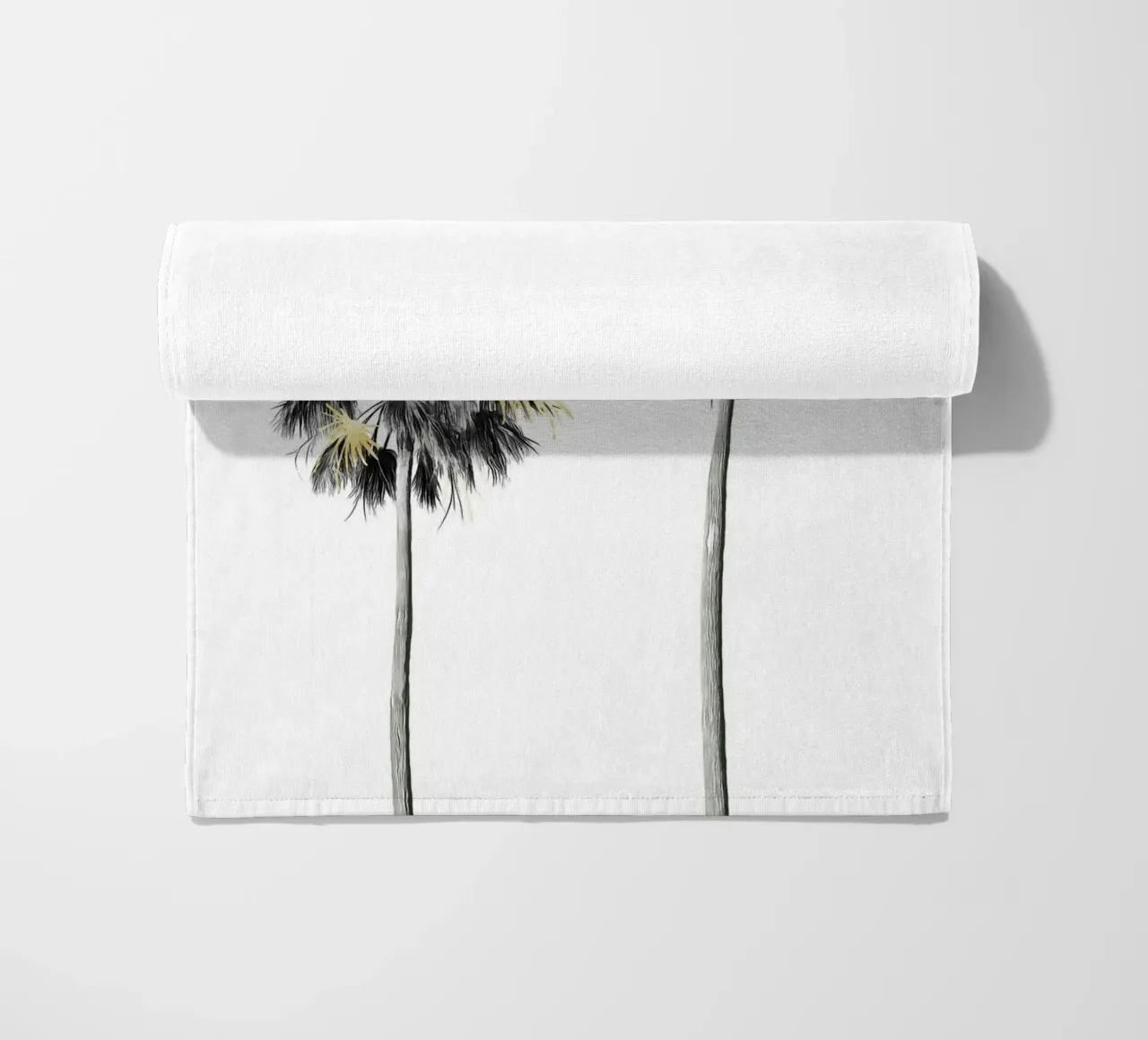 Albero di palme nero, bianco e oro 01 telo mare da amini54