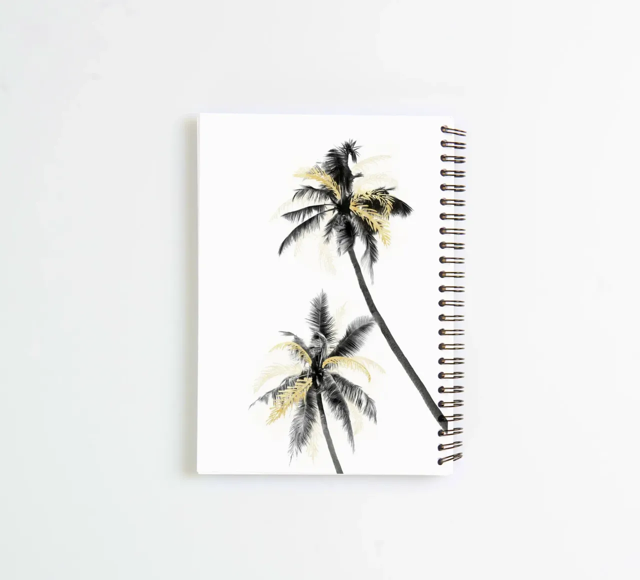 Palm Tree Schwarz, Weiß und Gold 02 Ringbuch von amini54