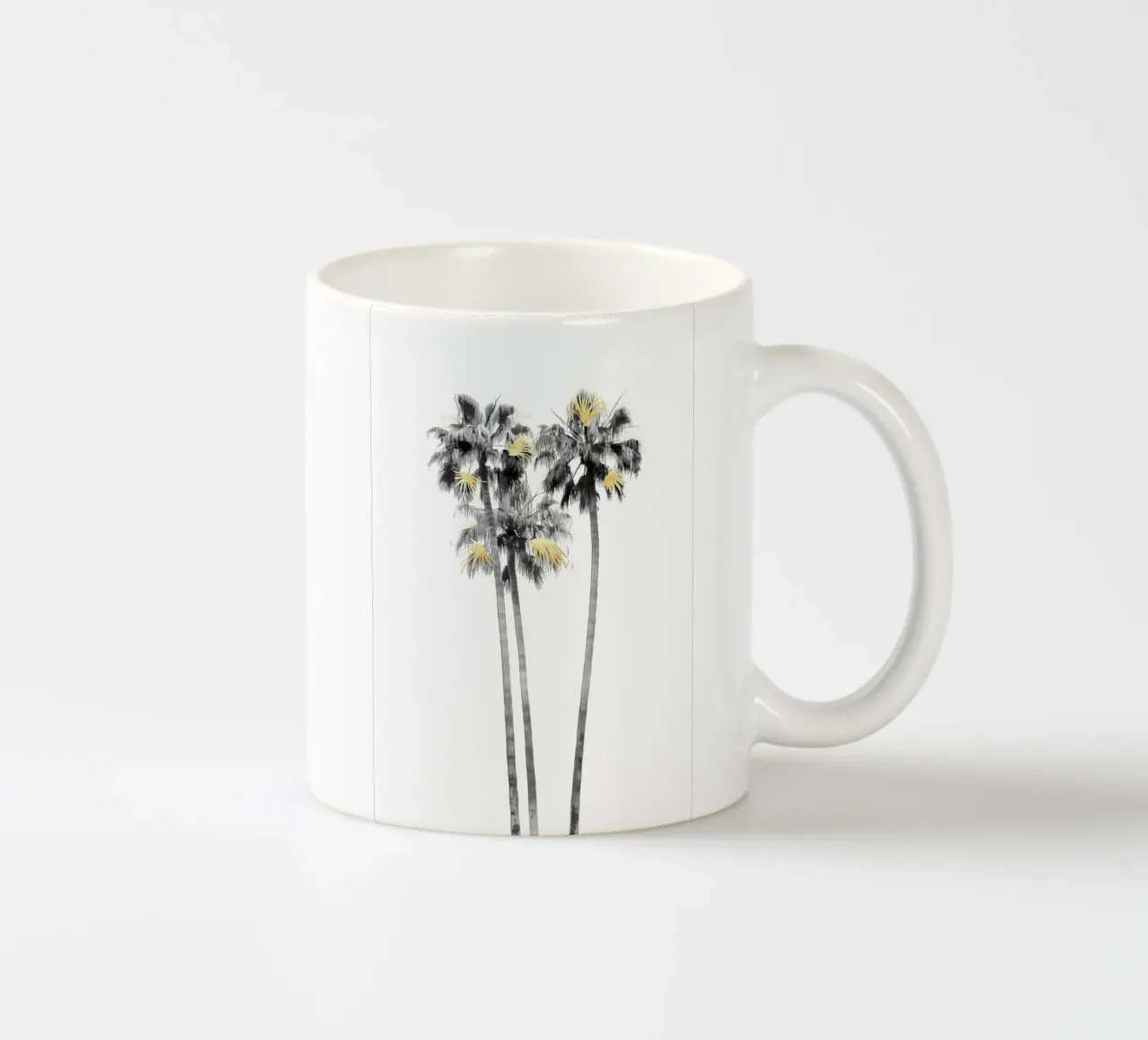 Palma nera, bianca e oro 03 tazza in ceramica da amini54