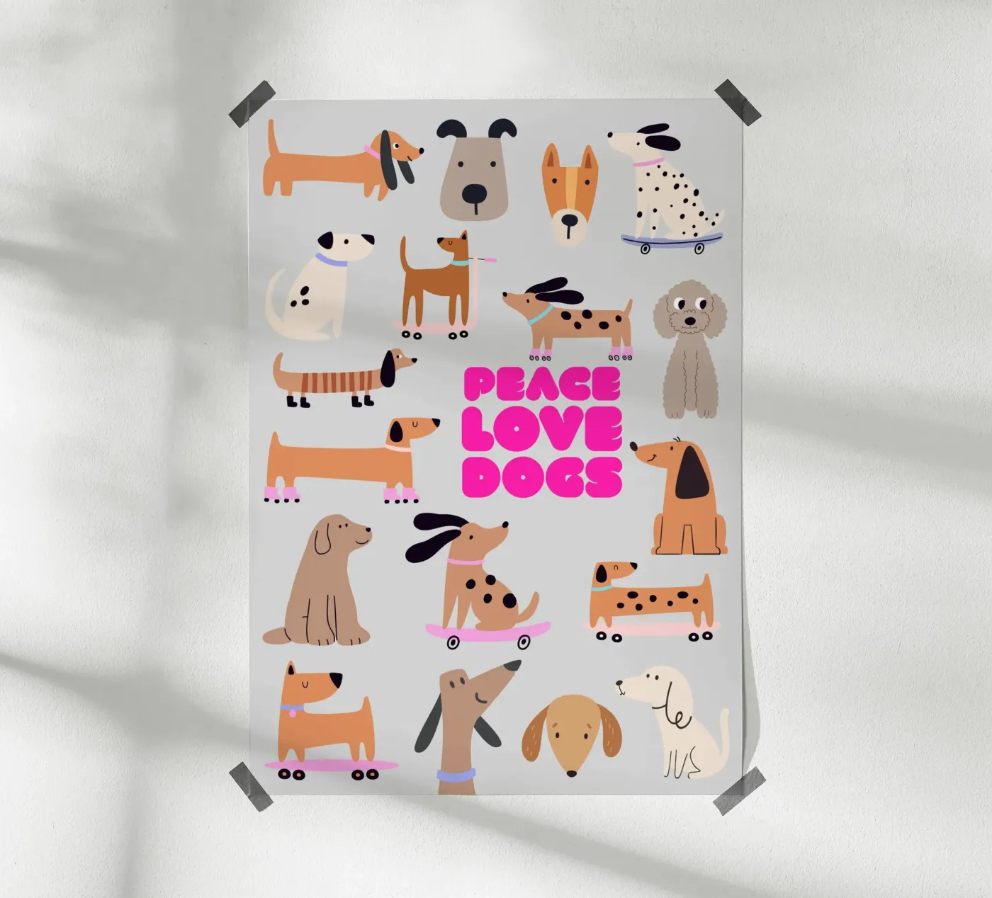 pace, amore, cani poster da by Bea Design