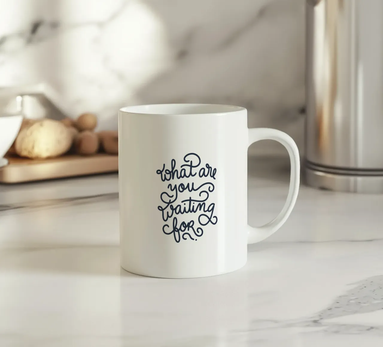 What are you waiting for? Keramik Tasse von anisillustration