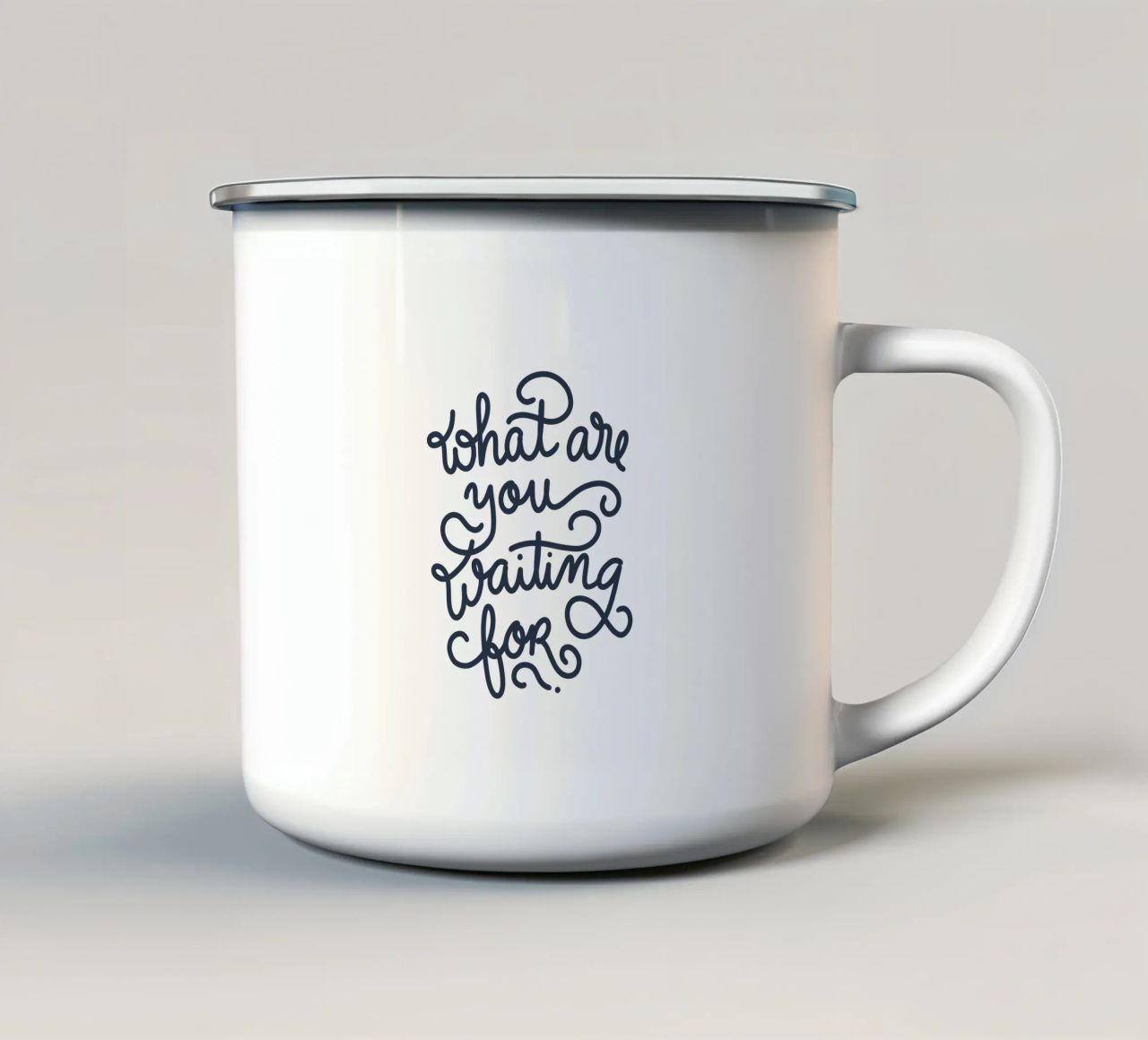 What are you waiting for? tazza in smalto da anisillustration