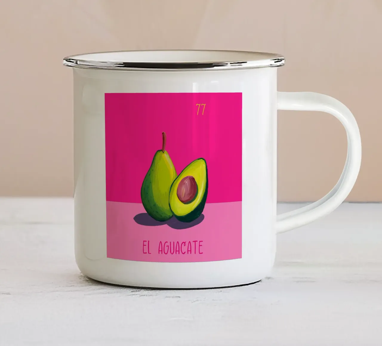 77 El Avocado L'avocado tazza in smalto da cafelab