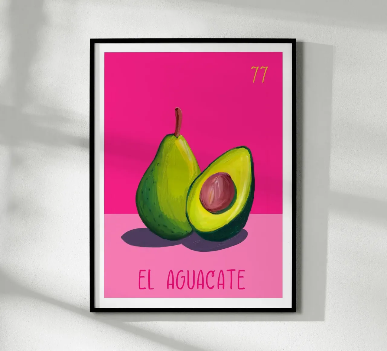 77 El Avocado L'avocado poster con telaio in legno da cafelab