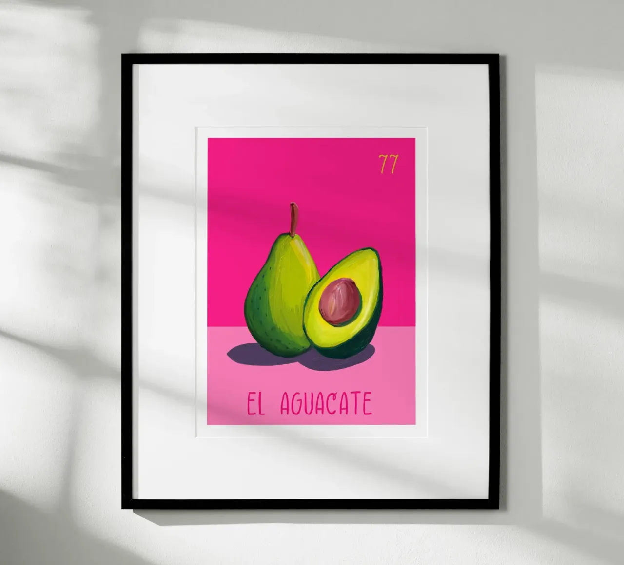 77 El Avocado L'avocado poster con telaio in legno da cafelab