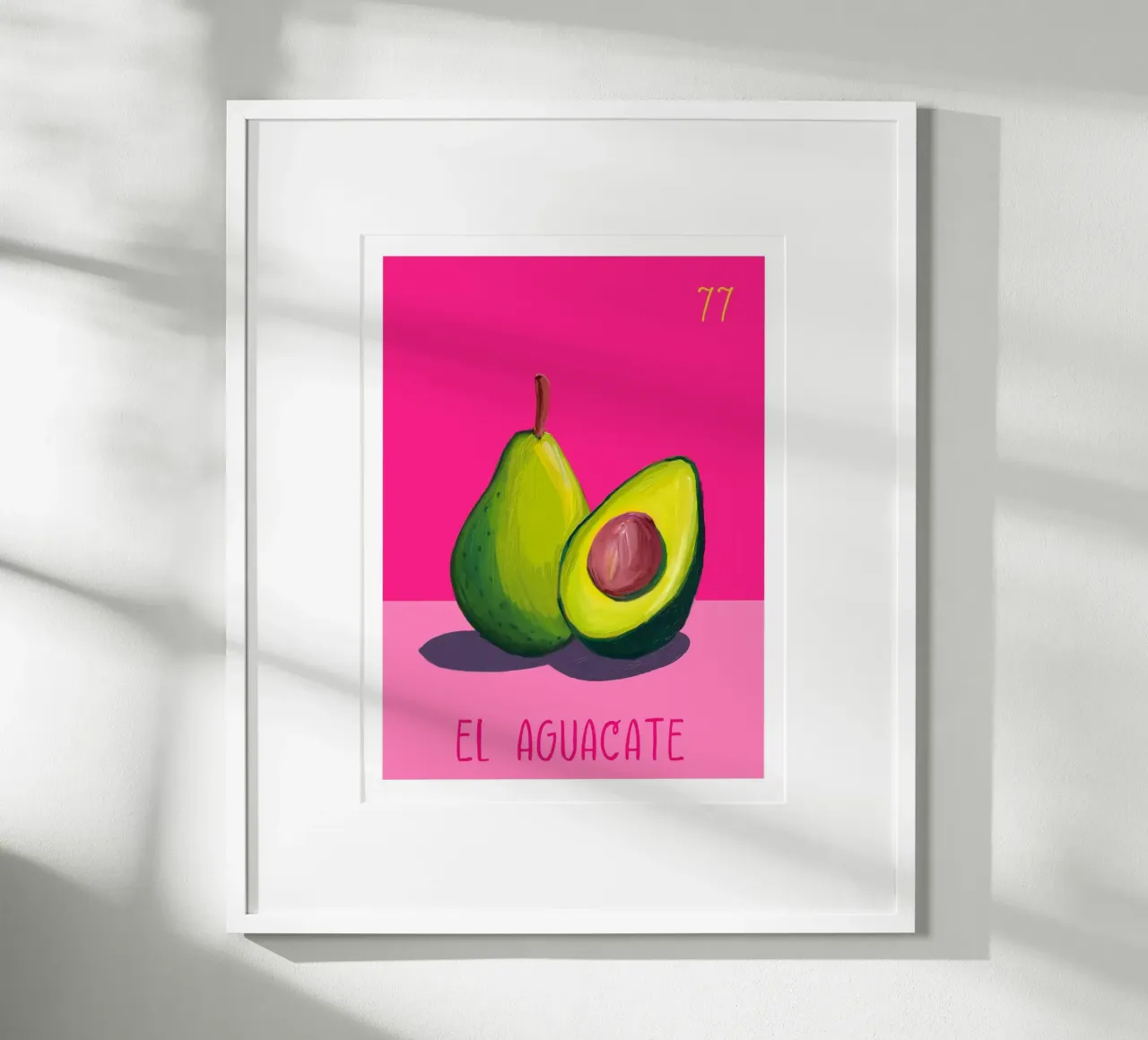77 El Avocado L'avocado poster con telaio in legno da cafelab
