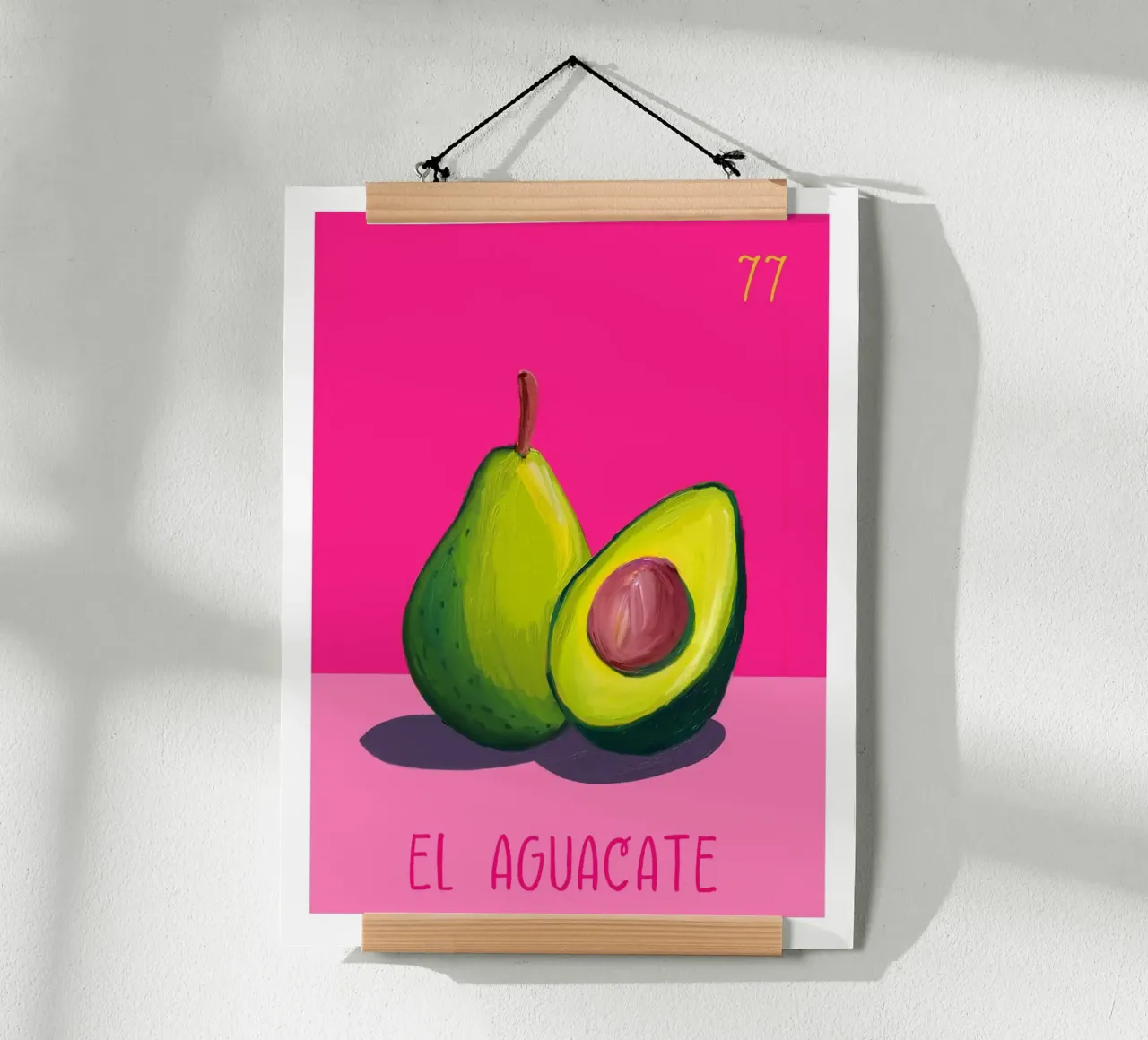 77 El Avocado L'avocado poster con telaio in legno da cafelab