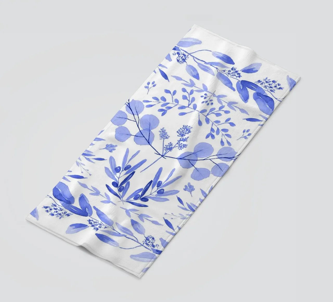 Blue Mediterranean Scene strandhanddoek van anisillustration