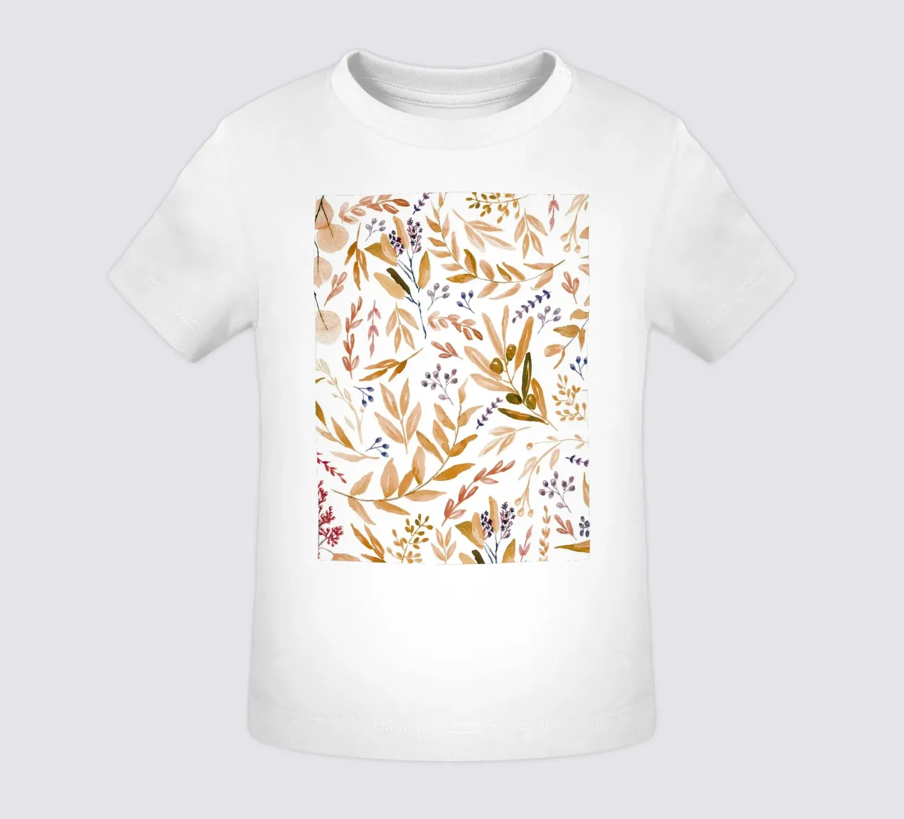 Orange Eucalyptus Leaves Pattern t-shirt pour bébé de anisillustration