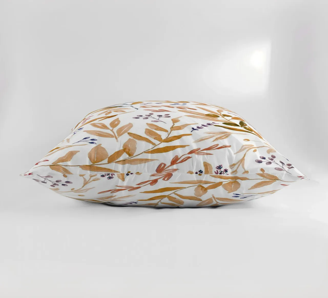 Orange Eucalyptus Leaves Pattern cuscino da anisillustration