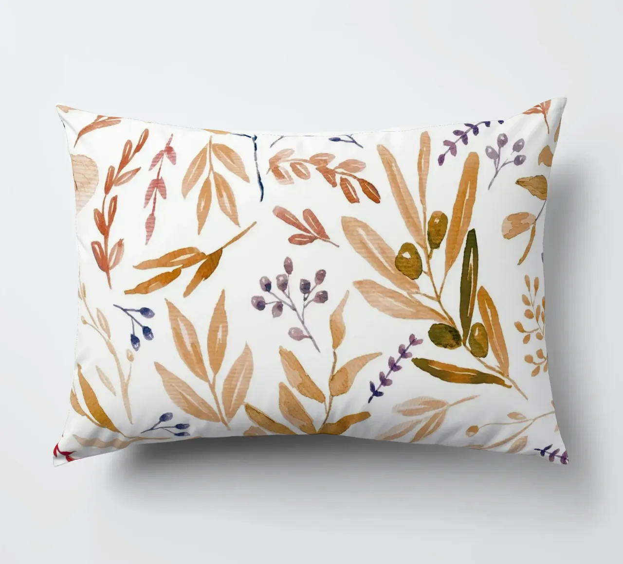 Orange Eucalyptus Leaves Pattern cuscino da anisillustration