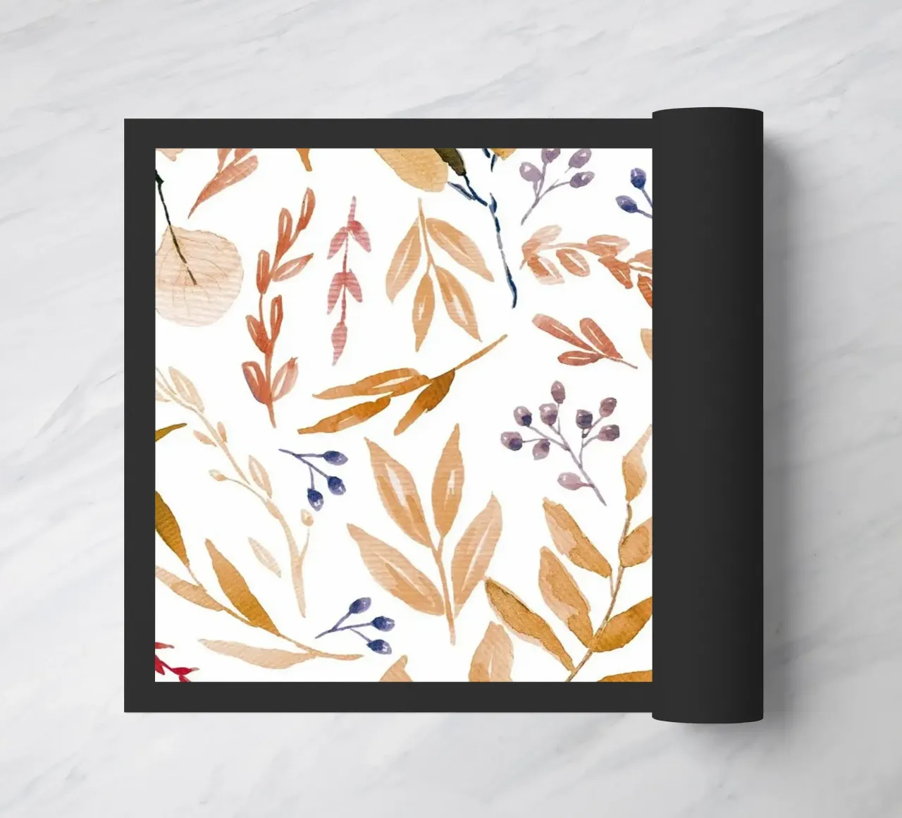 Orange Eucalyptus Leaves Pattern zerbino da anisillustration