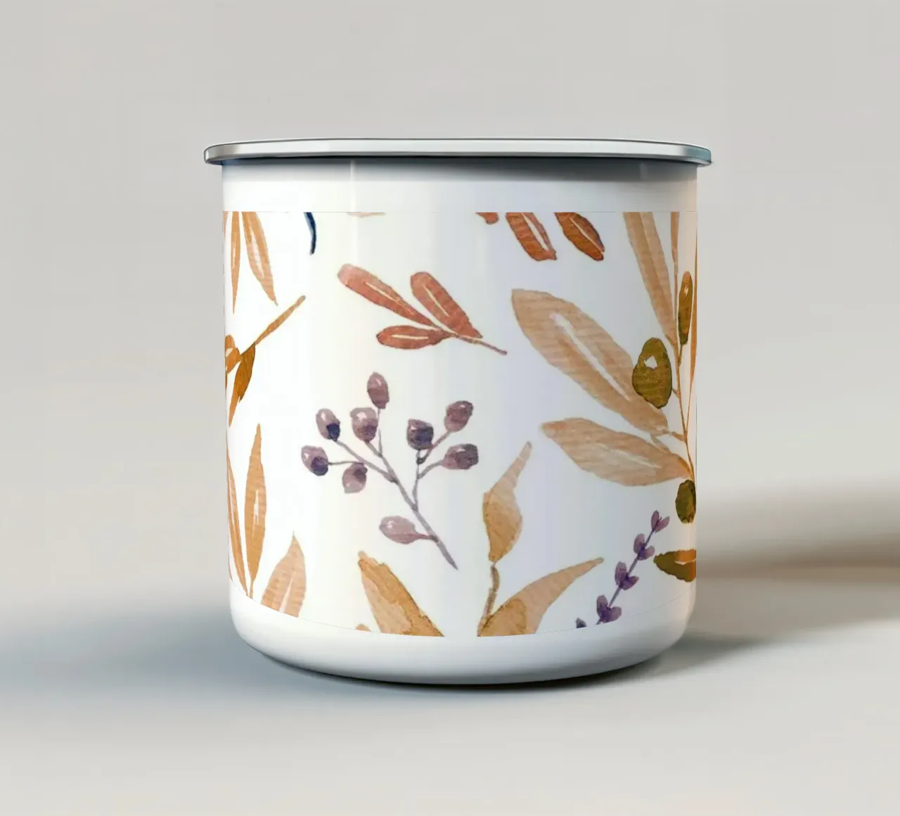 Orange Eucalyptus Leaves Pattern tazza in smalto da anisillustration