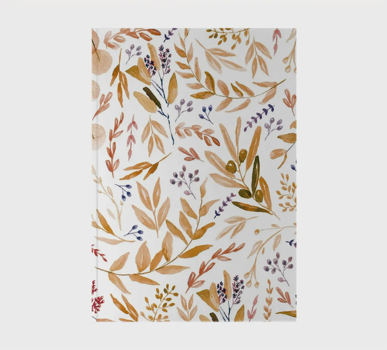 Orange Eucalyptus Leaves Pattern notebook by anisillustration