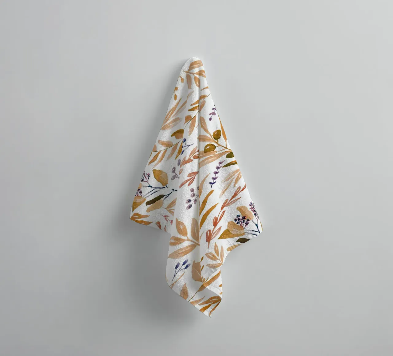 Orange Eucalyptus Leaves Pattern asciugamano da bagno da anisillustration
