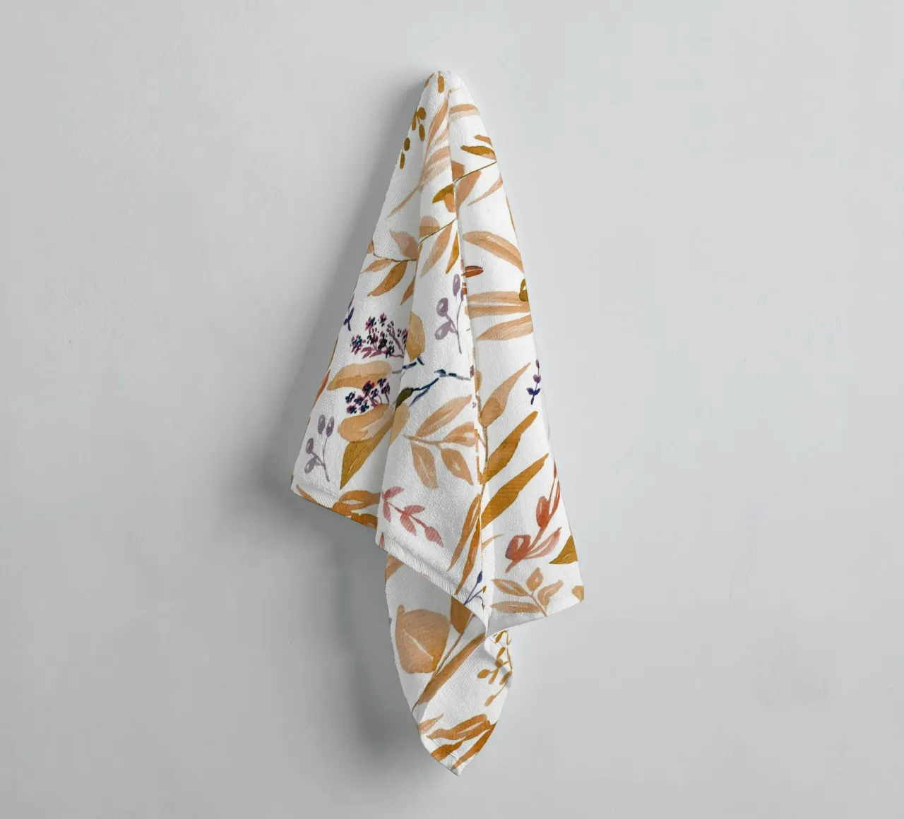 Orange Eucalyptus Leaves Pattern asciugamano da bagno da anisillustration