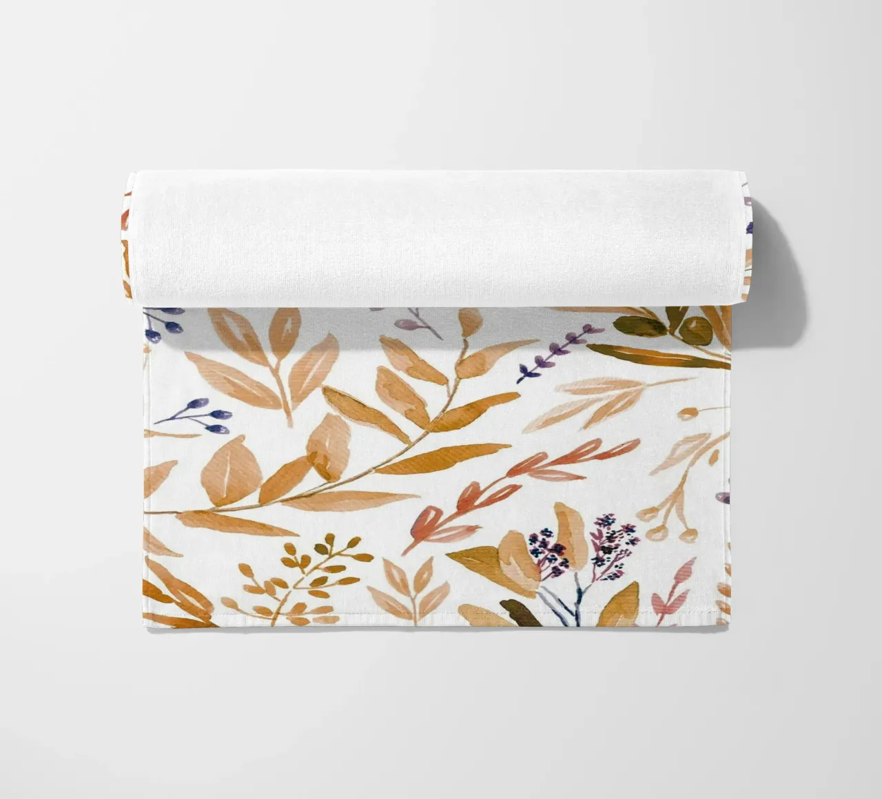 Orange Eucalyptus Leaves Pattern telo mare da anisillustration