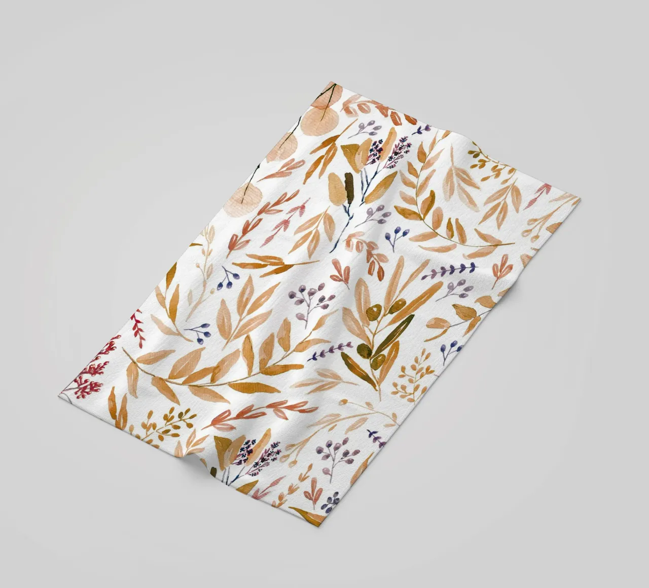 Orange Eucalyptus Leaves Pattern telo mare da anisillustration