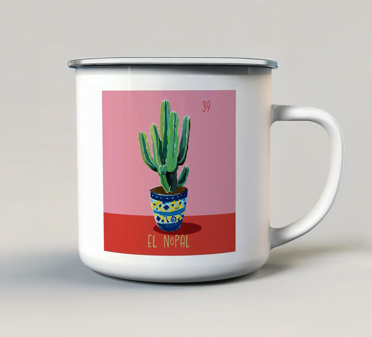 39 El Nopal Il Cactus tazza in smalto da cafelab