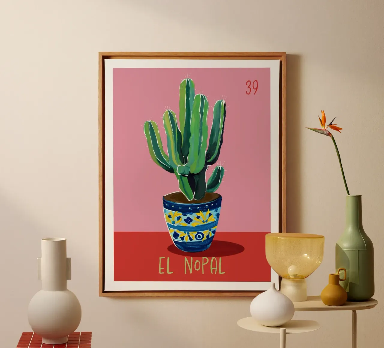 39 El Nopal The Cactus canvas with Floater frame by cafelab