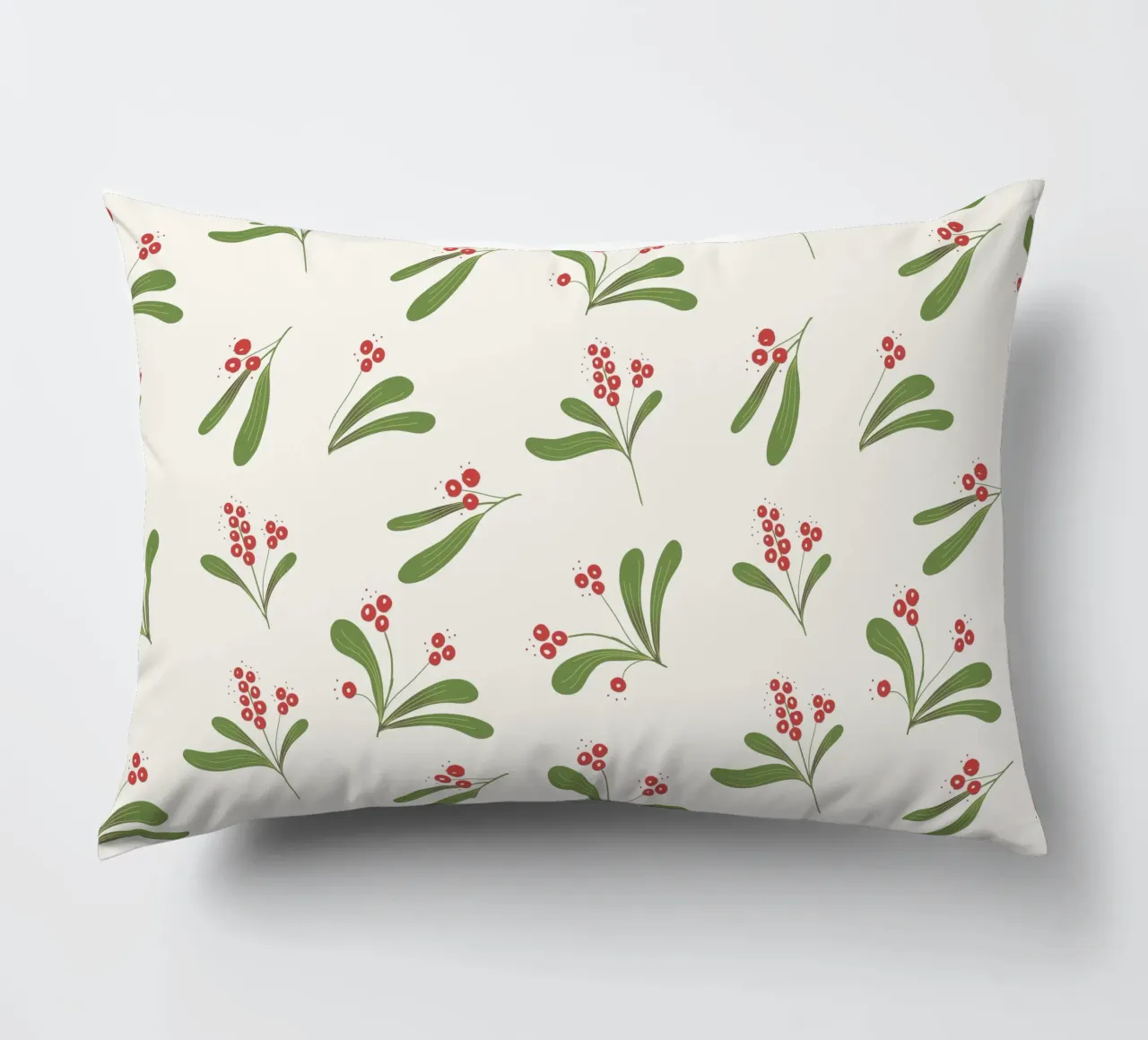 Minimal Mistletoe Christmas Pattern cuscino da anisillustration