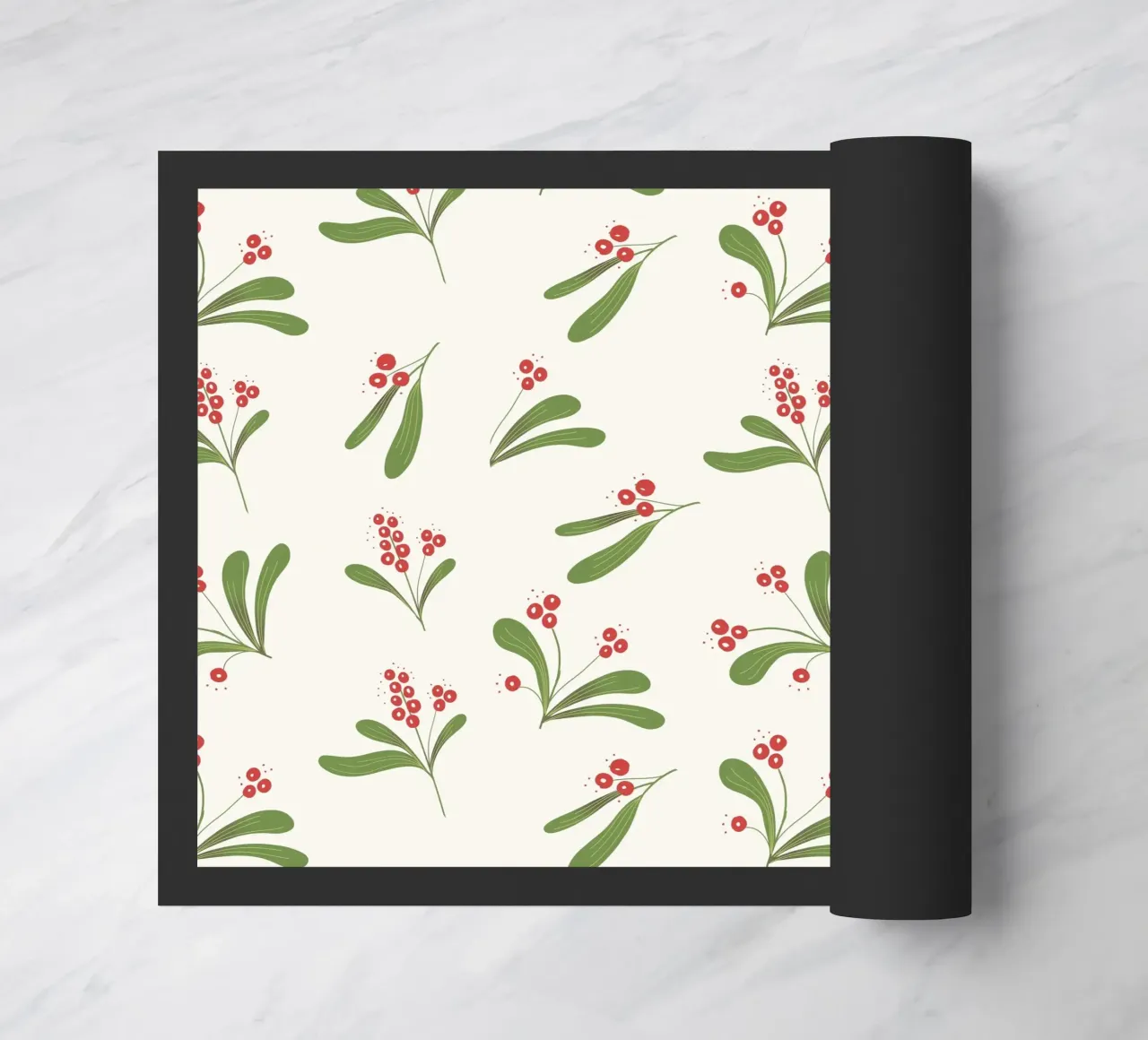 Minimal Mistletoe Christmas Pattern zerbino da anisillustration
